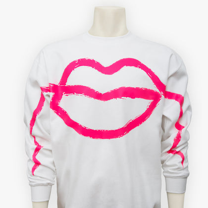 Lipliner Sweater in Hot Pink