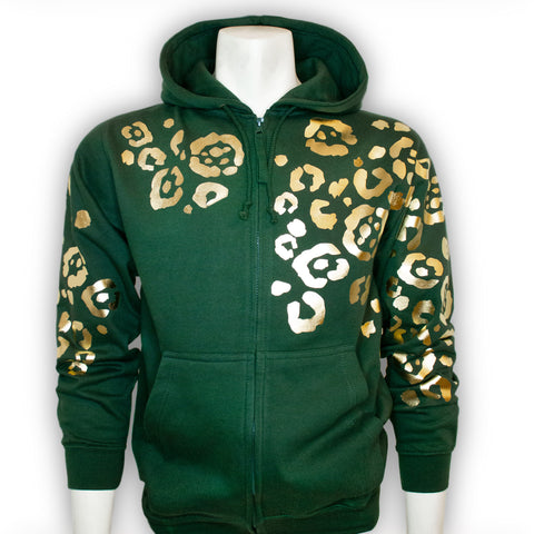 Cool Cat Green Zip Hoodie