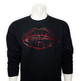 Read My Lips Sweater in Metallic Red